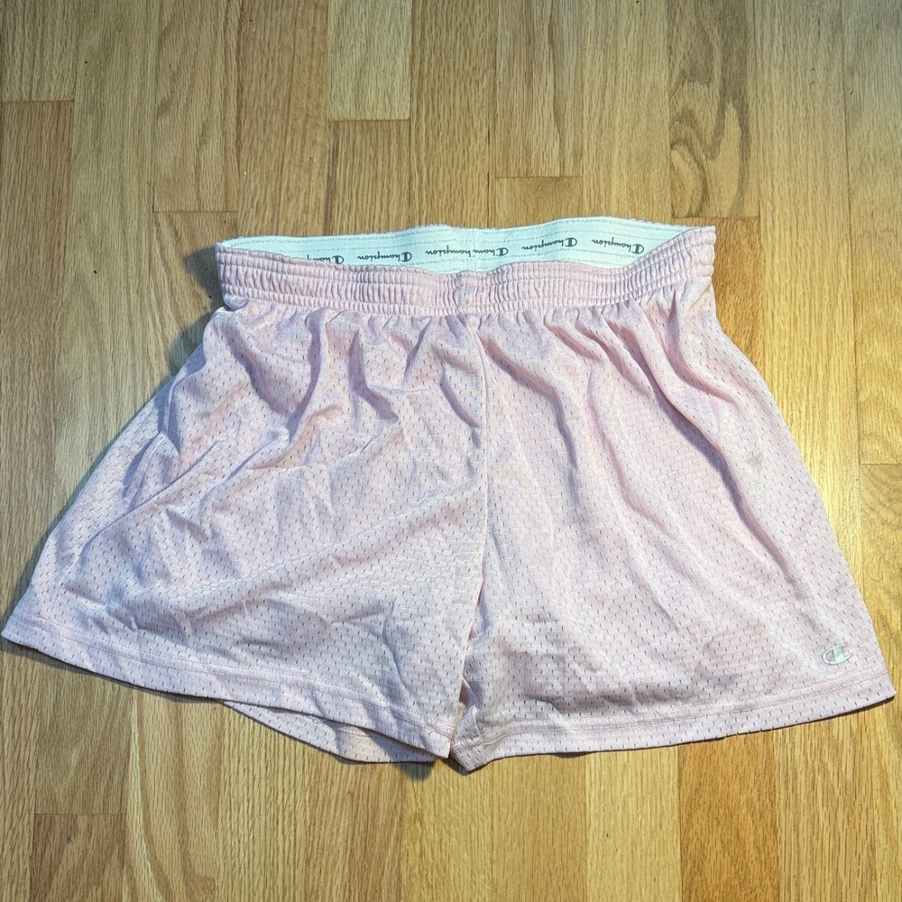 ✅ CHAMPION Vintage Mesh Athletic Short Shorts Workout Running Tennis -Light Pink